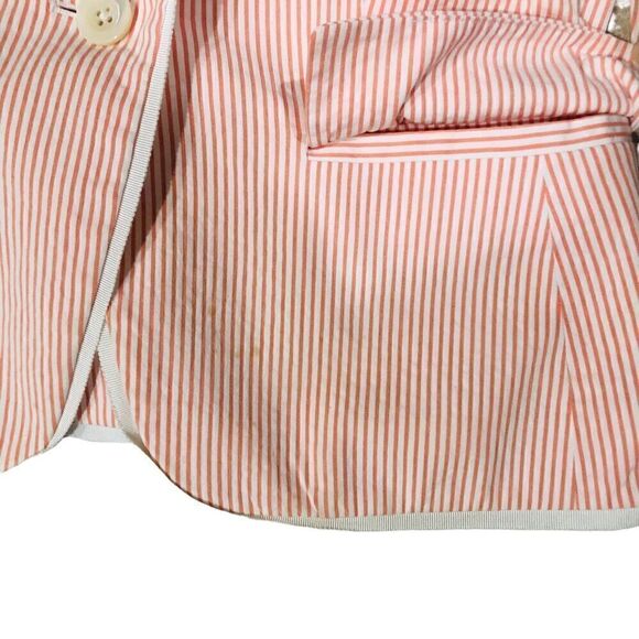 Brooks Brothers Stellita Fit Coral Striped Women’s Blazer Jacket NWOT - Picture 5 of 14